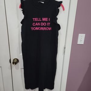 Ruffled Sleeveless Casual Tshirt Dress